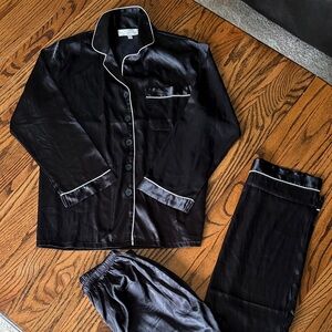 Black silky pajamas